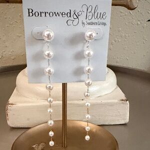 Southern Living White Pearl Dangle Earrings